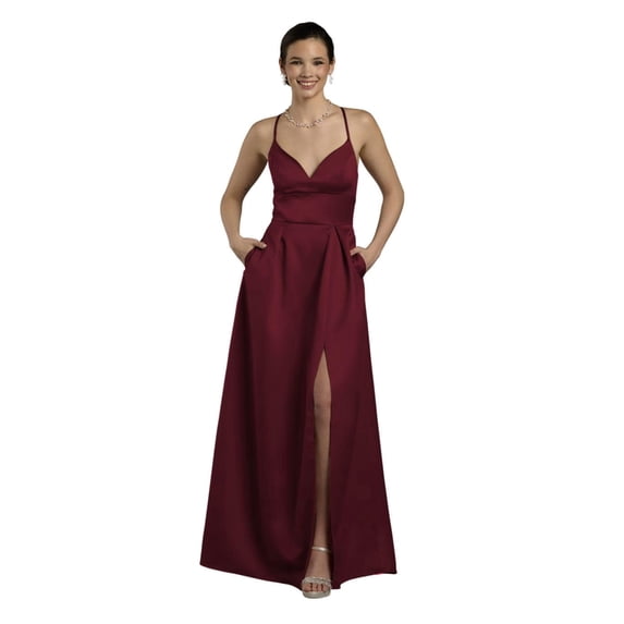 David’s Bridal, The Edit by DB Studio Women's Formal Empire Waist Ball Gown, Full Length, Satin