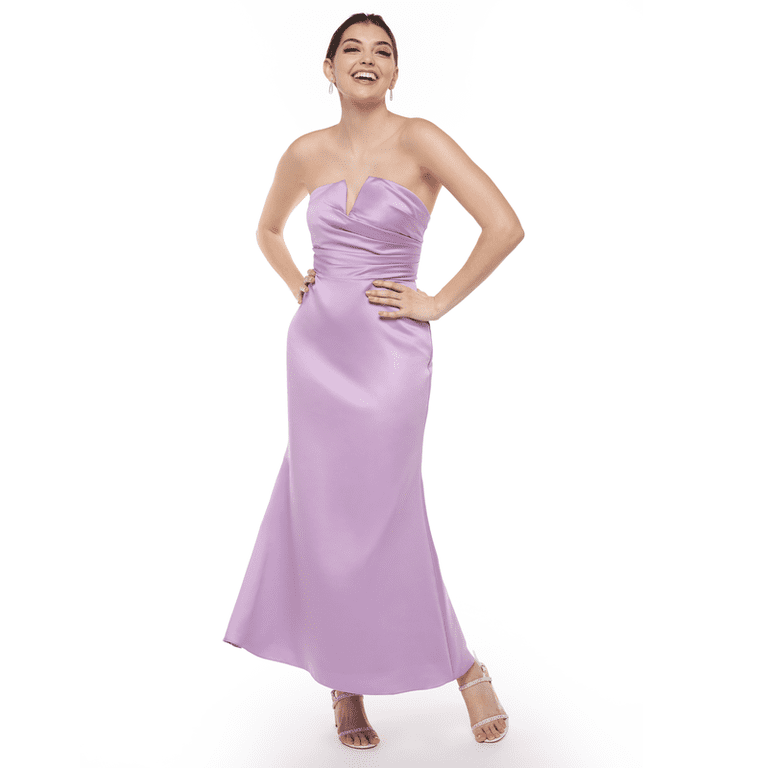ankle length satin dress One Shoulder Bridesmaid Dresses Satin Ankle Length