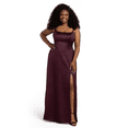 thumbnail image 1 of David’s Bridal, The Edit by DB Studio Women's Formal Basque Waist Sheath Dress, Full Length, Stretch Satin, 1 of 5