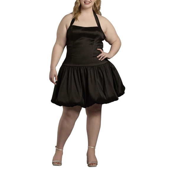 David’s Bridal, The Edit by DB Studio Women's Formal Tank Style Mikado Bubble Hem Mini Dress