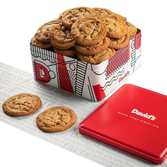 David's Cookies Peanut Butter Cookies Gift Basket, Fresh Baked Gourmet Sweet Treats, 2 lb
