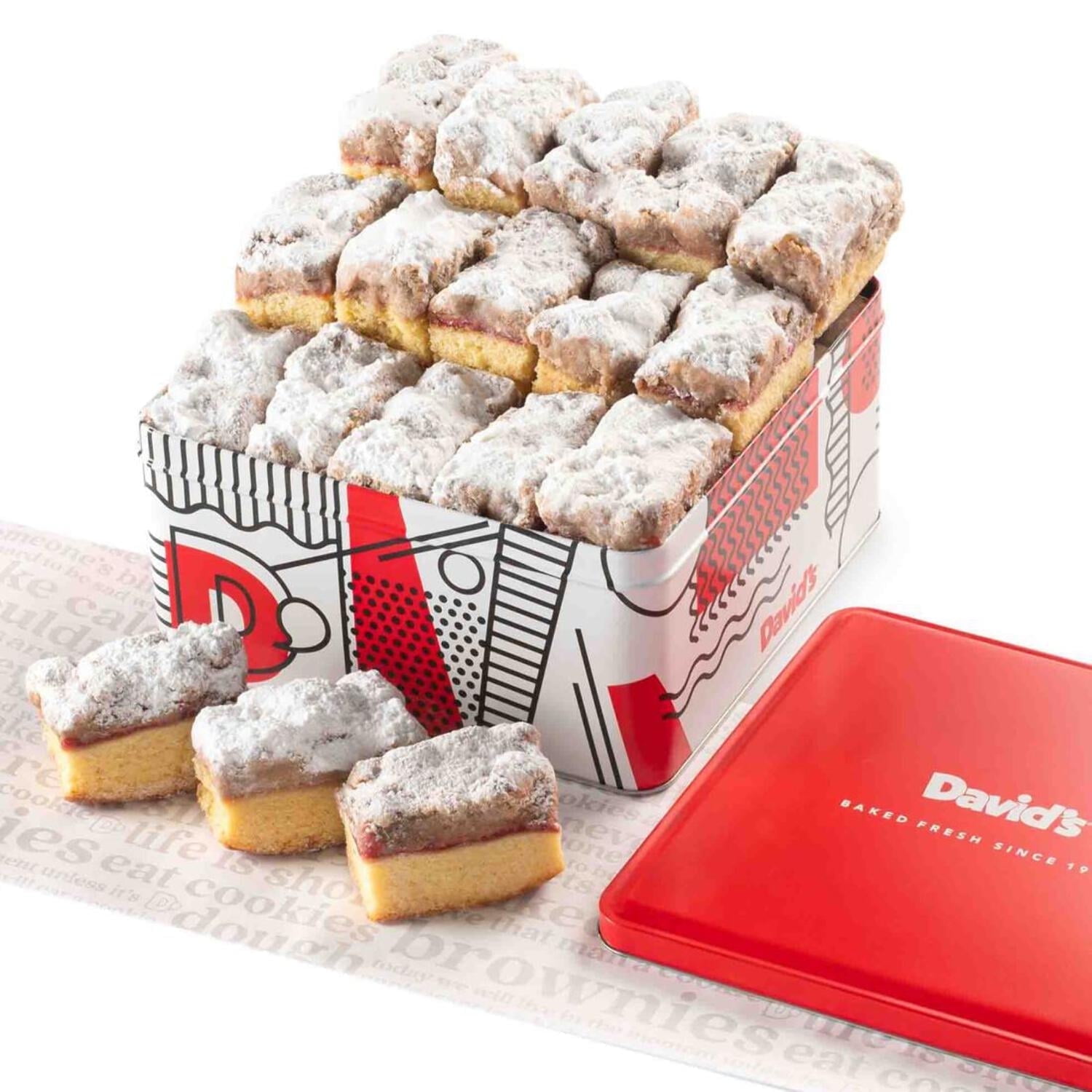 David's Cookies Crumb Cake Assortment Gift Basket, Butter, Raspberry, & Chocolate, 2 lbs (14 Count)