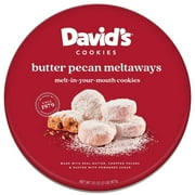 David’s Cookies Pecan Butter Cookies Meltaway Bakery Desserts in Gift Tin, 32 oz