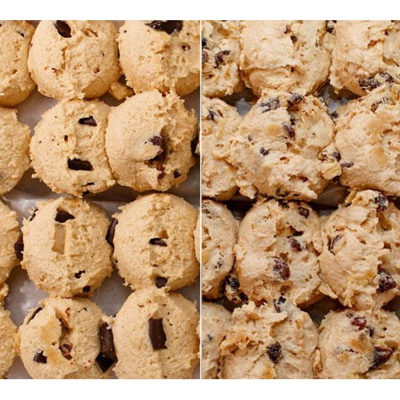 David's Cookies Preformed Frozen Cookie Dough, Chocolate Chunk and Oatmeal Raisin, 80 Count