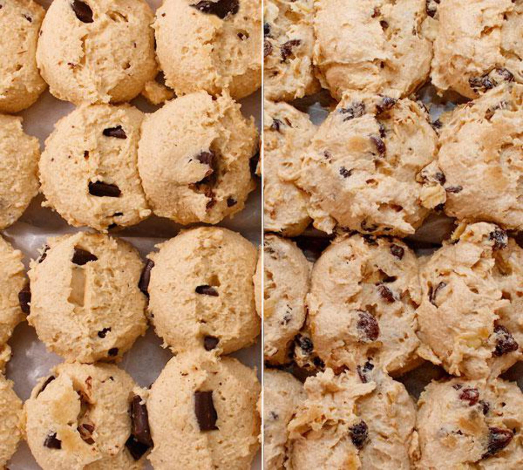 David's Cookies Preformed Frozen Cookie Dough Chocolate Chunk & Oatmeal Raisin 80 Count