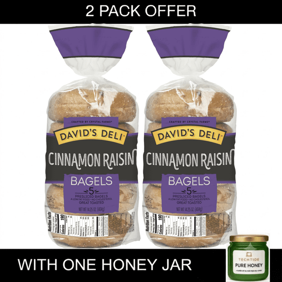 David's Deli Cinnamon Raisin Bagels, 14.25 oz., 5 Count