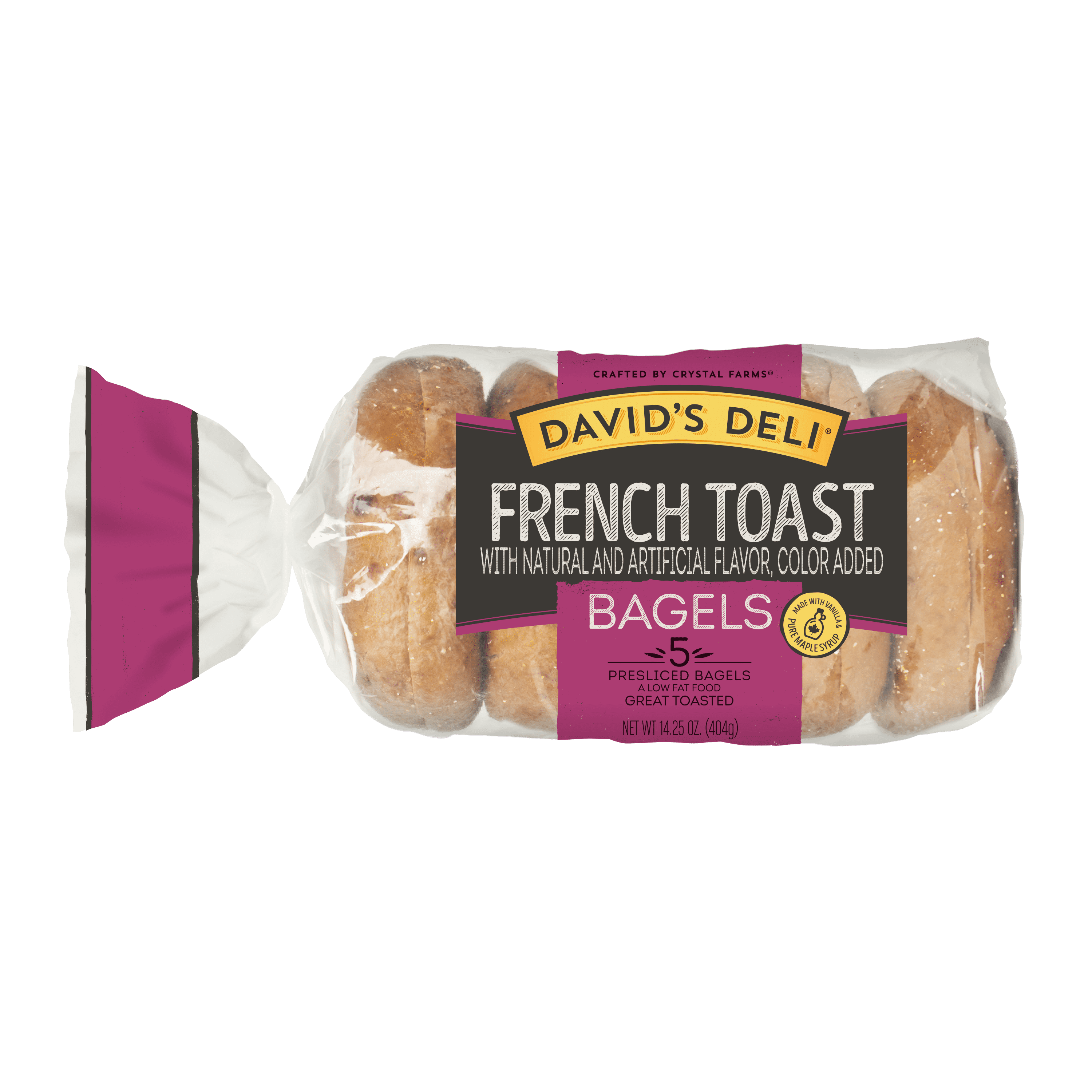 David's Deli PreSliced French Toast Bagels, 14.25 oz, 5 Count