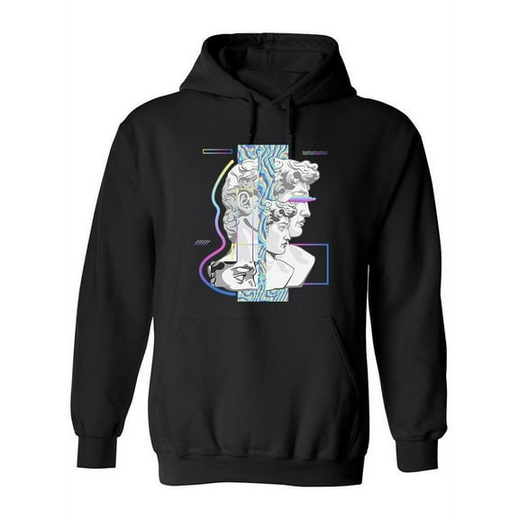 David's Face Glitched Hoodie Women -Image by Shutterstock, Female Medium