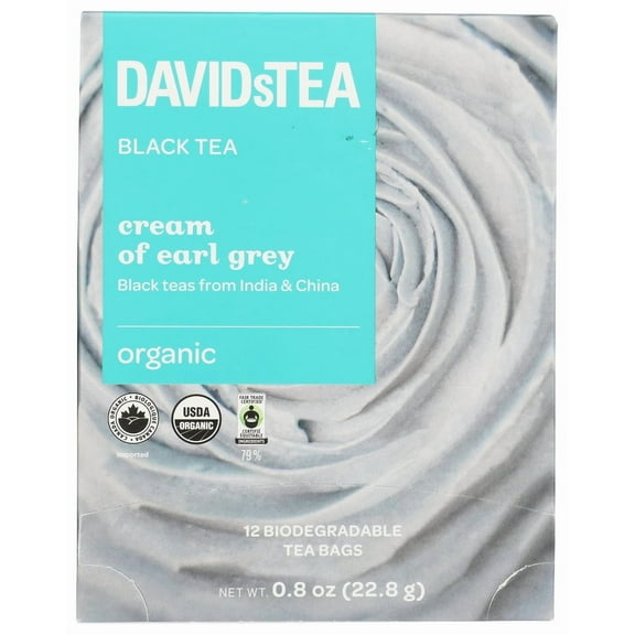 David's Tea Cream of Earl Grey 12 Bags Pack of 6