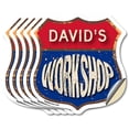 thumbnail image 1 of David's Workshop (5 Pack) 4 inch X 4 inch Shield Shaped Heavy Duty 3.2 mil Vinyl Decals Weather Resistant, UV Protected To last, Gift for Dads and Uncles Classic Americana Crafted in, 1 of 6