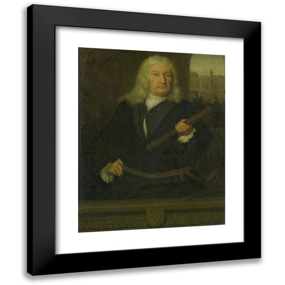 David van der Plas 15x18 Black Modern Framed Museum Art Print Titled - Portrait of Willem Van Outhoorn, Governor General of the Dutch East Indies (1691 - 1704)