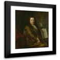 thumbnail image 1 of David van der Plas 20x23 Black Modern Framed Museum Art Print Titled - Portrait of Caspar Commelin, Bookseller, Newspaper Publisher and Author of the Official History of Amsterdam ‘Beschrijv, 1 of 5