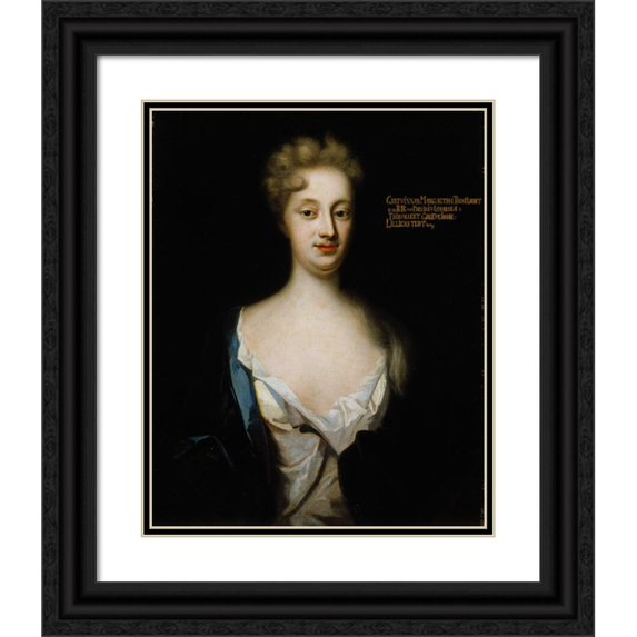 David von Krafft 15x18 Black Ornate Wood Framed Double Matted Museum Art Print Titled - Countess Margareta Lilljenstedt (1675 - 1724)