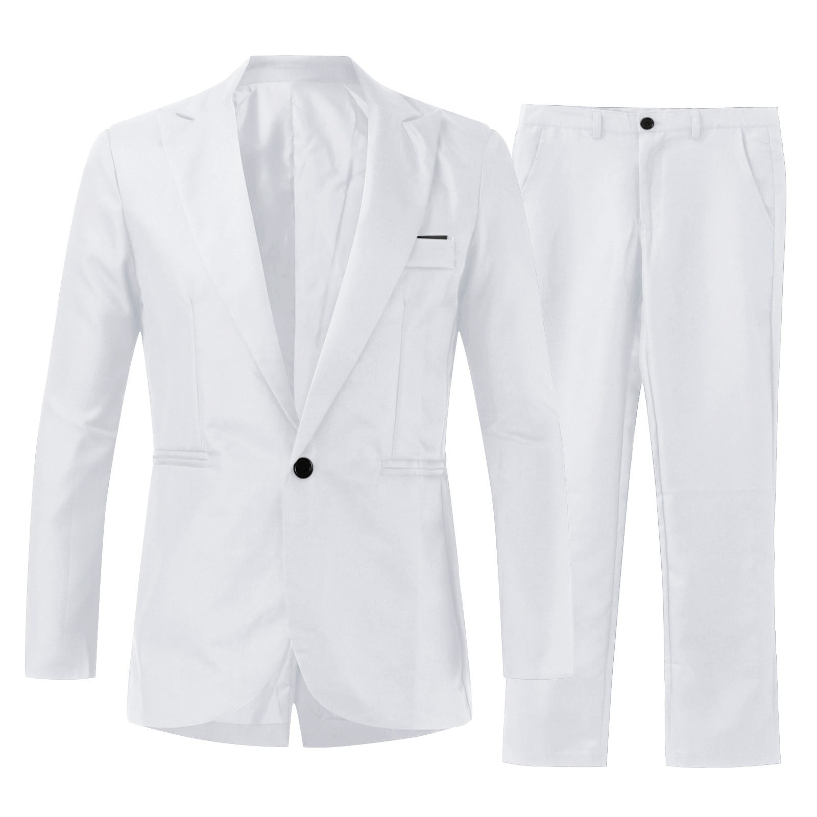 CALVINSUIT Men's Suit Slim Fit 2 Pieces Two Buttons Dress