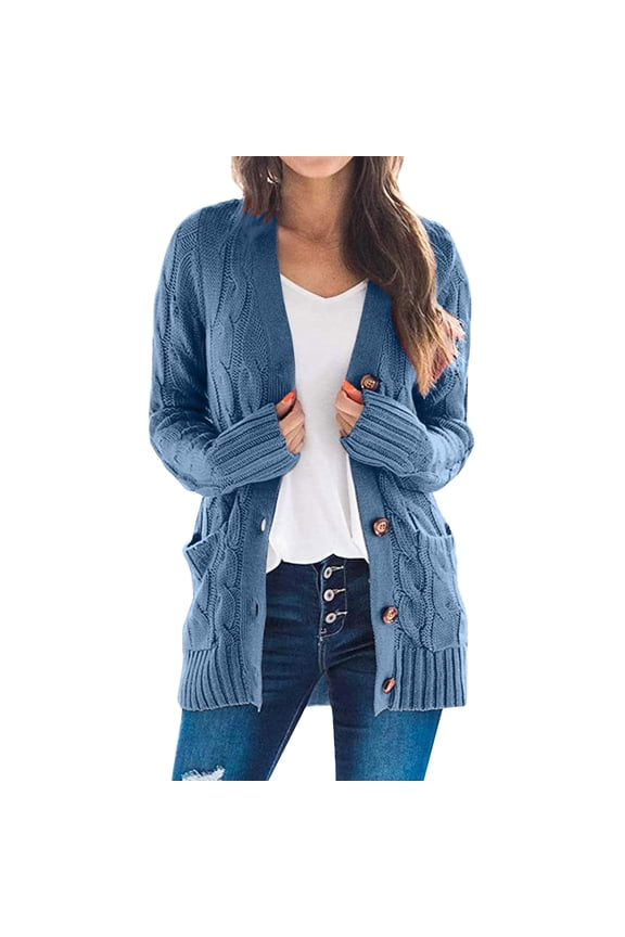 DavidCloth Sweaters Womens Open Sleeve Knit Mustache Cardigan Boho Long Sweater Coat Patchwork Coat Cardigan Pockets Front plusinter Dresses for Women Sweater Loose Cardigan for Women