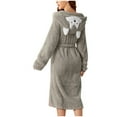 thumbnail image 1 of DavidCloth Women'S Double Pocket 3d Ear Womens Cute Pajamas Hooded Flannel Gown Sleeping Women Bathrobe Soft And Warm Double-Faced Woman Silk Pajamas Velvet Bathrobe Pajamas And Home Wear Pajamas, 1 of 9