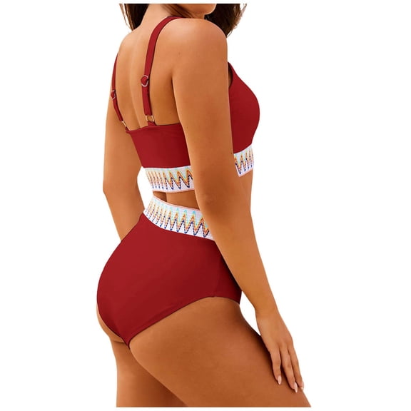 DavidCloth Women's Bikini Sets High Waisted Girls Swimsuits with Padding Two Piece Women S Bathing Suits Sporty Swimsuits High Cut Bathing pluswimsuits Women Suits Leopard Bathing Suits for Women