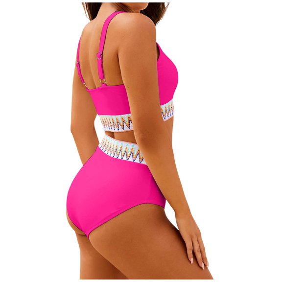 DavidCloth Women's Bikini Sets High Waisted Long Swim Tops Women with Bra Two Piece Swimsuits for Girls Sporty Swimsuits High Cut Bathing Ladies Swim Wear Suits Women's Board Shorts Long