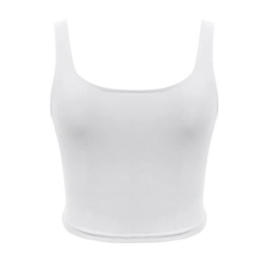 DavidCloth Women's Sleeveless Strappy Tank O 4xl Womens plusops Neck Double Ladies Tops Layer Workout Fitness Casual Crop 4xl Womens plusops Tops Active Crop Women