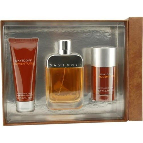 Davidoff Adventure By Davidoff For Men Edt Spray 3.4 Oz & Aftershave Balm 2.5 Oz & Deodorant Stick 2.5 Oz