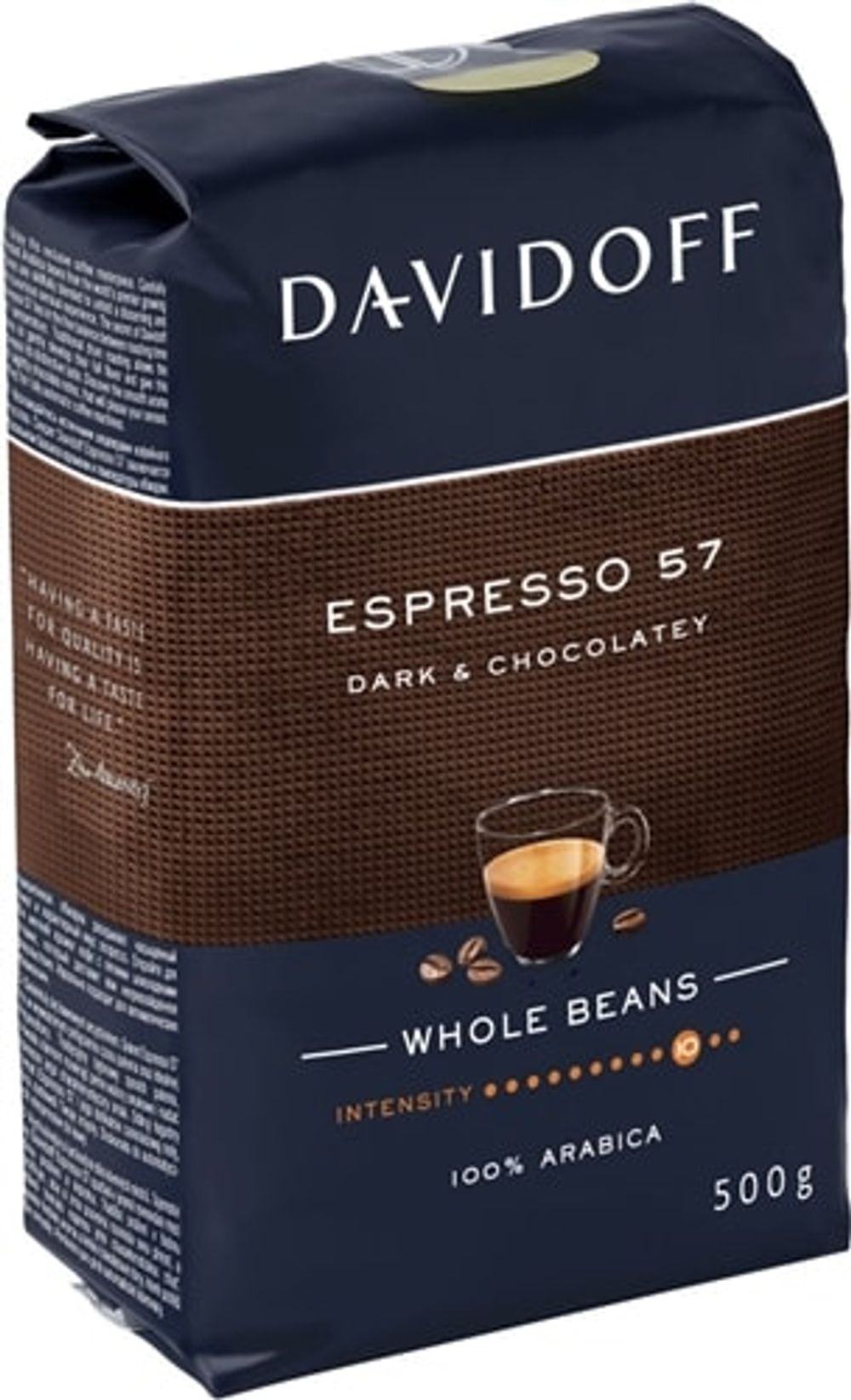 Davidoff Café Espresso 57 Whole Beans Dark Roast Coffee 17.6oz/500g