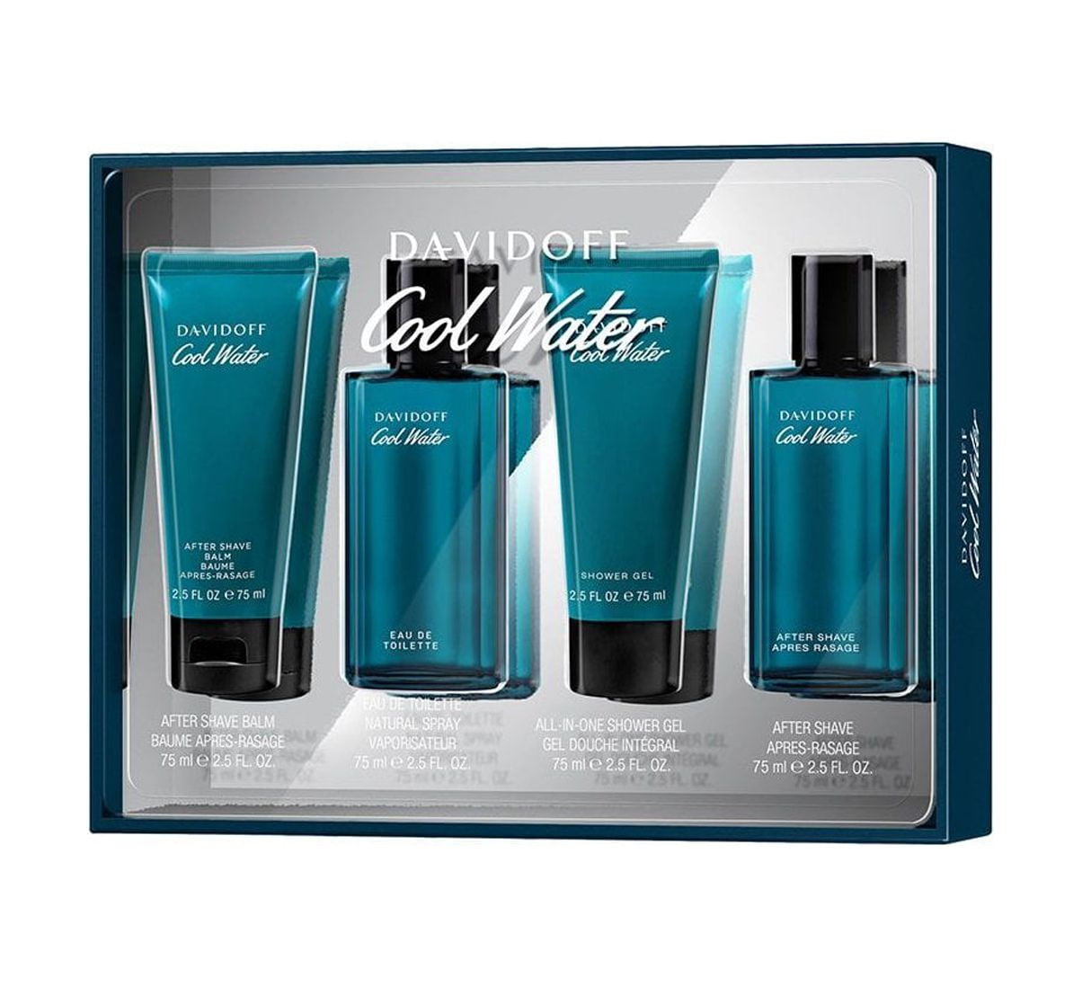Davidoff Cool Water 4 piece Mens Cologne Gift Set 4 x 2.5 oz NIB