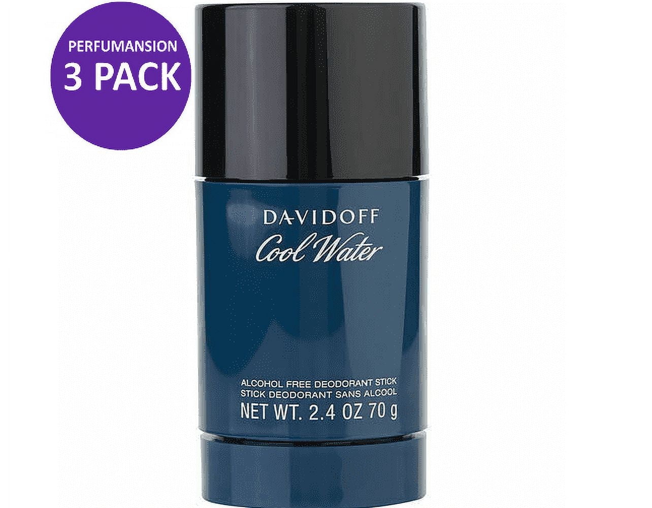 Davidoff Cool Water Alcohol Free Deodorant Stick for Men, 2.4 oz SEALED (3 PACK)