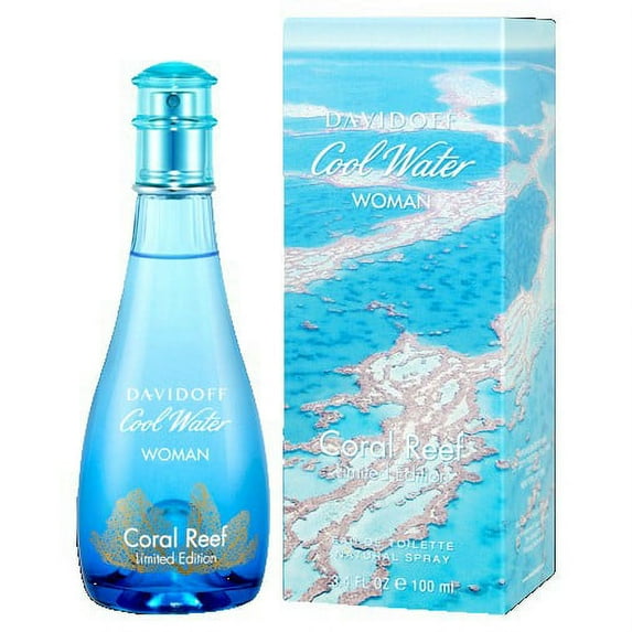 Davidoff Cool Water Coral Reef Eau De Toilette Spray, Limited Edition For Women 3.4 oz