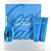 COOL WATER by Davidoff 3 PIECE GIFT SET - 3.4 OZ EAU DE TOILETTE SPRAY NEW Box