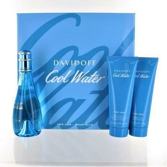 Cool Water 3 Piece Gift Set - 3.4 Oz Eau De Toilette Spray by Davidoff Gift Set for Women