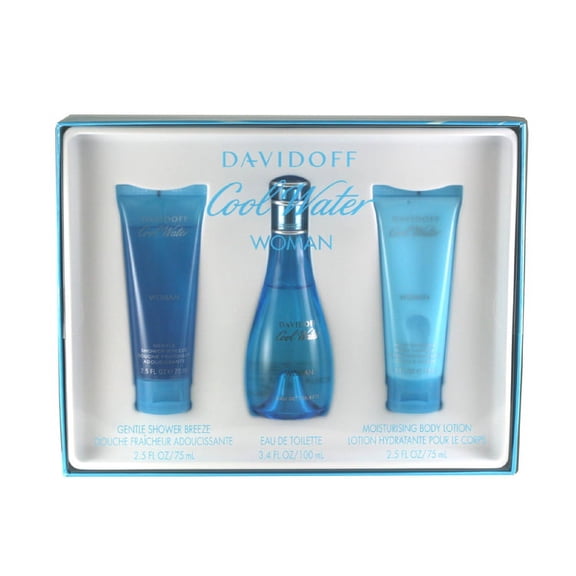 Davidoff Cool Water Perfume Gift Set For Women, 3 Pieces