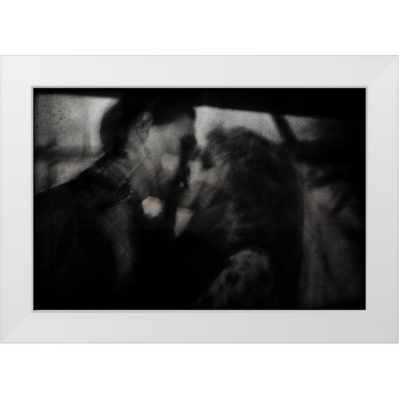 Davidovic, Dalibor 32x23 White Modern Wood Framed Museum Art Print Titled - Shadows ( The Kiss )