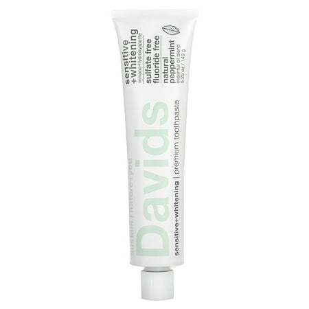 Davids Natural Toothpaste Premium Toothpaste, Sensitive + Whitening, Natural Peppermint, 5.25 oz (149 g)