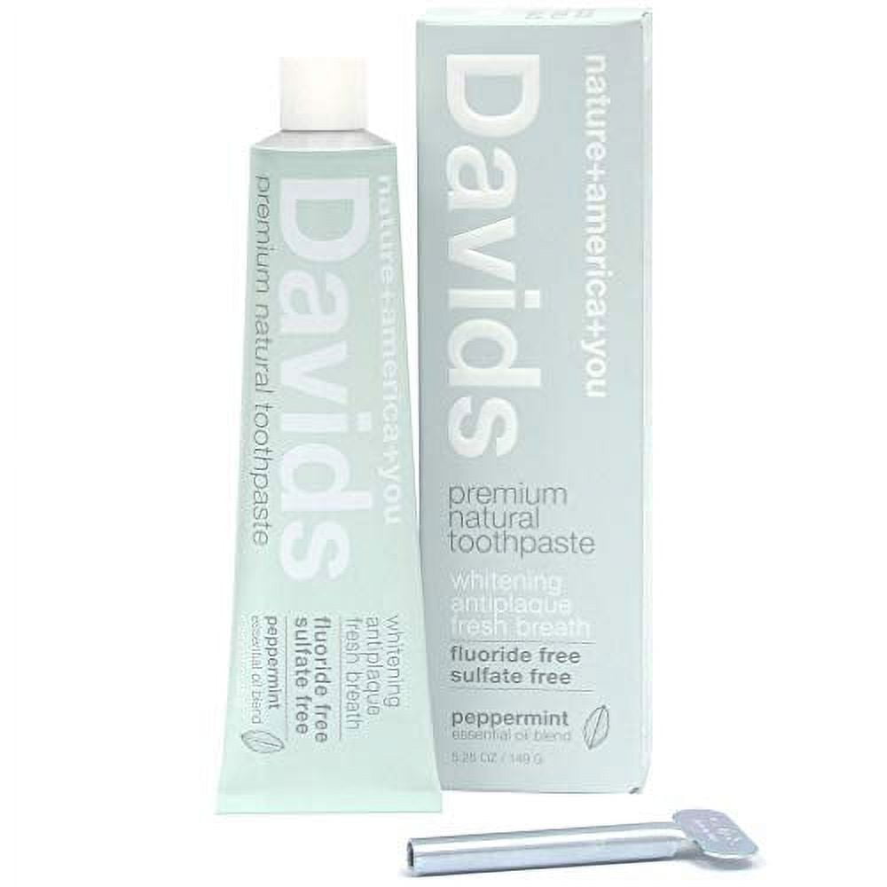 Davids Natural Toothpaste, Whitening, Antiplaque, Fluoride Free, SLS