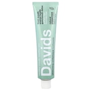Davids Natural Toothpaste for Teeth Whitening, Peppermint, Antiplaque, Fluoride Free, SLS Free, EWG Verified, Toothpaste Squeezer Included, Recyclable Metal Tube, 5.25oz