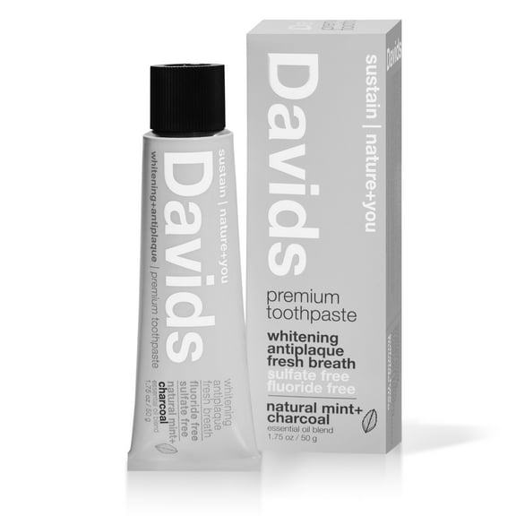 Davids Premium Toothpaste, Charcoal Peppermint, Travel Size 1.75 OZ