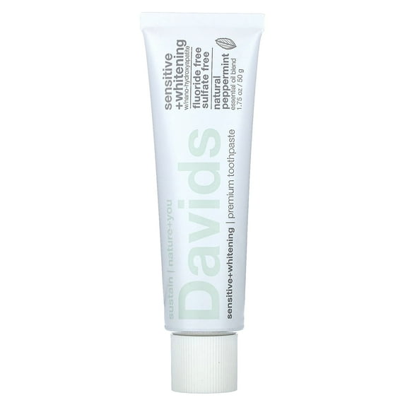 Davids Premium Toothpaste, Sensitive+Whitening w/nano-hydroxyapatite Toothpaste, Peppermint, Travel Size, 1.75 oz.