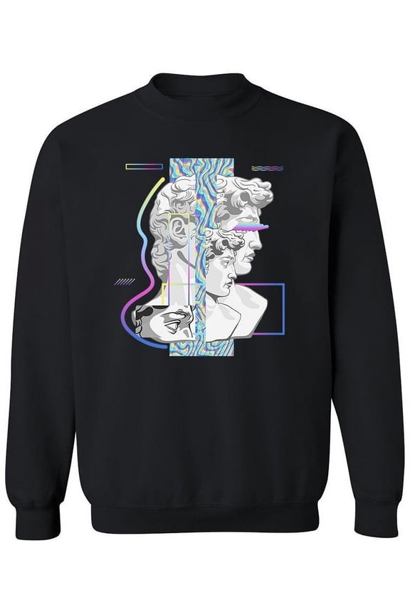 Davids Statue Glitched Sweatshirt Women -Image by Shutterstock, Female 4X-Large