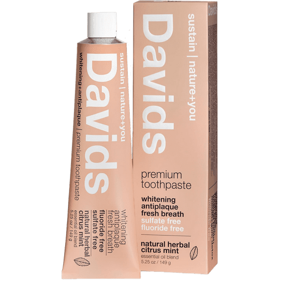 Davids Whitening+Antiplaque Premium Toothpaste - Natural Herbal Citrus Mint / 5.25 oz