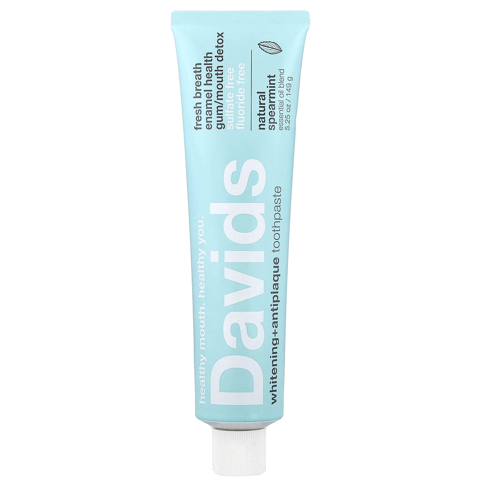 Davids Whitening+Antiplaque Toothpaste 5.25 oz Natural Spearmint ...