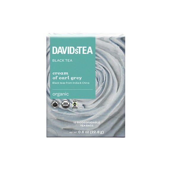 DavidsTea Organic Cream of Earl Grey Black Tea 12 Tea Bags