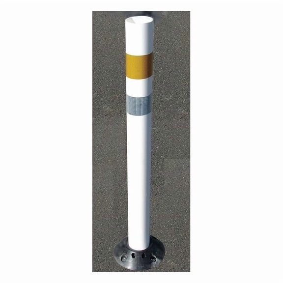 Channelizer Post and Base, Round, ,Polyurethane White, 28" L 833DP228WHT101B1
