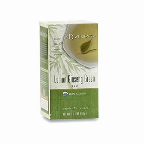 Davidson Organic Tea 2525 Lemon Ginseng Green Tea- Box of 25 Tea Bags