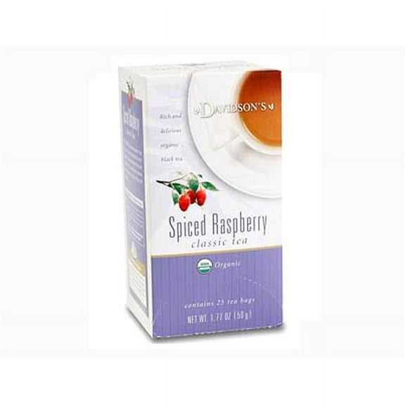 Davidson Organic Tea 2637 Spiced Raspberry Tea- Box of 25 Tea Bags