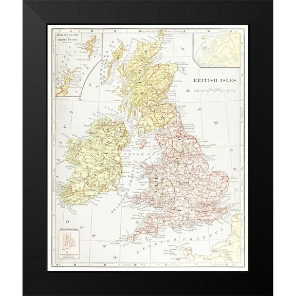Davidson, Thomas McLaren 12x14 Black Modern Framed Museum Art Print Titled - Geography of the British Isles 1886