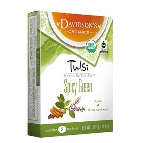 Davidsons Organics 1107 Single Serve Tulsi Spicy Green Tea - 100 Count