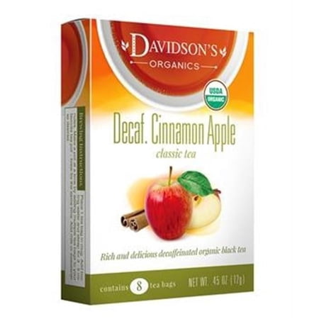 Davidsons Organics 1170 Single Serve Decaffeinated Cinnamon Apple Tea - 100 Count