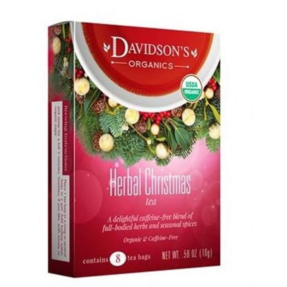 Davidsons Organics 1191 Single Serve Herbal Christmas Tea - 100 Count