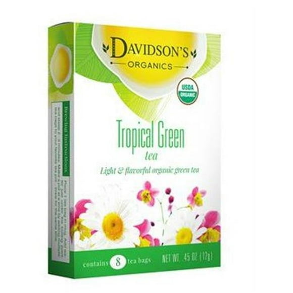 Davidsons Organics 1626 Single Serve Tropical Green Tea - 100 Count