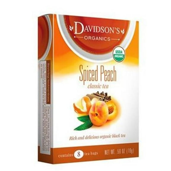 Davidsons Organics 3136 Single Serve Spiced Peach Tea - 100 Count